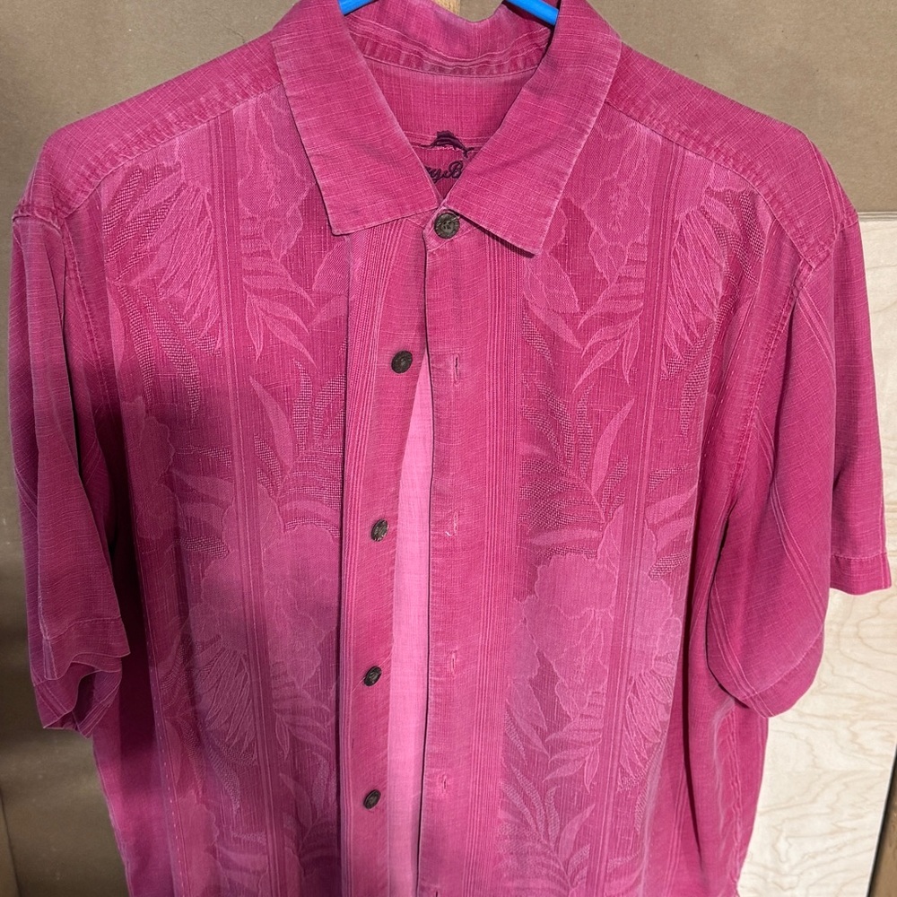 Tommy Bahama Rose Pink Short-Sleeve Camp Shirt Jacket